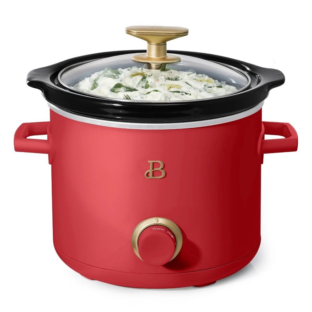 BEAUTIFUL BY DREW BARRYMORE 2qt Slow Cooker, Tomato Red color